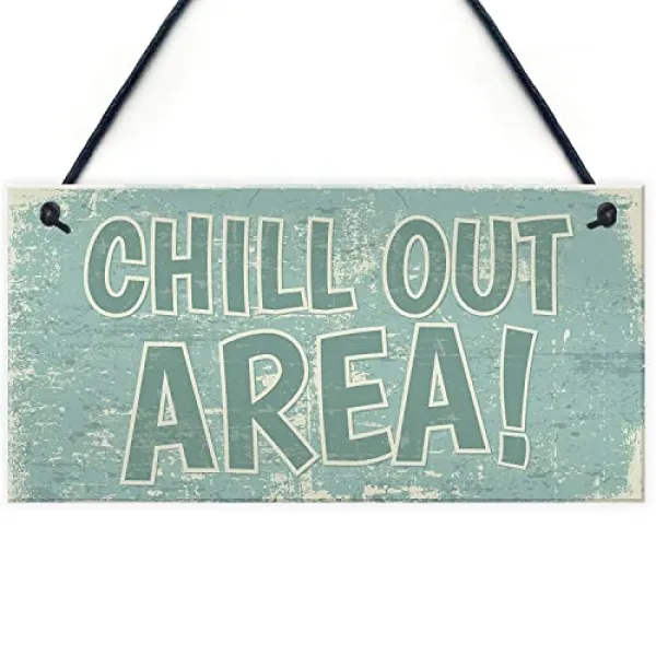 NMT Chill Out Area 온수 욕조 남자 동굴 헛간 여름 집 헛간 정원 벽걸이 사인 플라크 10 X [B Type] - P071007GZMTVRS3, B Type