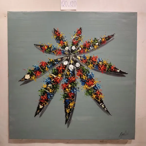 [이라운드몰]Cho Noi 베트남 수상시장 유화 Oil painting 120x120cm, 옵션선택
