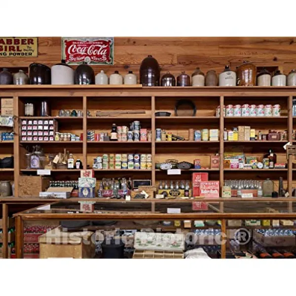 Photo 일반 상점의 내부 상점 1920 년대 유니버설 상품 컨트리 스토어의 복제본 미시시피 농업 및 임업 박물관에서 2 개의 예술 사진 14 14in X 11in 14in X 11in 14in X 11in