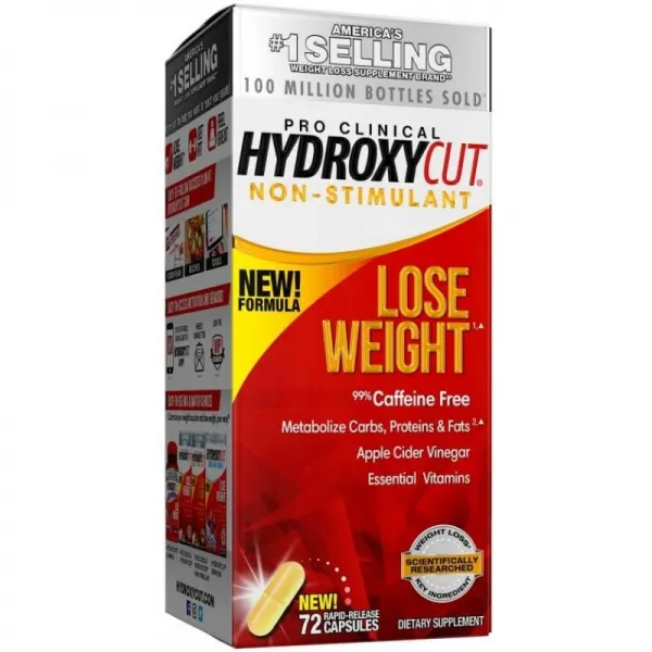 애플 사이다 식초와 Hydroxycut Pro 임상 비 자극제 체중 감소 보충제 탄수화물 지방 단백질 72 알약, 1, 단일상품