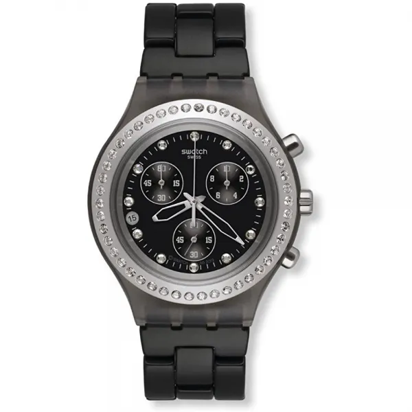 Swatch 스와치 크로노 전체 냉혈한 Stoneheart 실버 알루미늄 남여 시계 SVCM4009AG
