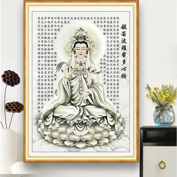 선녀 보살 반야바라밀다심경 보석십자수 관세음보살 종교 취미 용품, 80x100cm