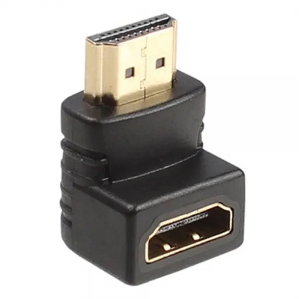 [JAYART]네트워크 장비 HDMI(M F) 연장젠더 아래쪽꺾임 블랙 케이블 꺽 HDMI방향전환 HDMI꺽 HDMI
