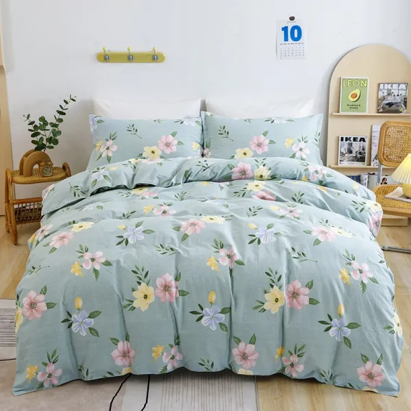 더블침대 이불커버 순면 코튼 단건 겨울 가을 두꺼운 트윌 스킨 컵 싱글 이인용침대 150X200X230 3946105890, 시원한 바람이 서서히 불어오다.