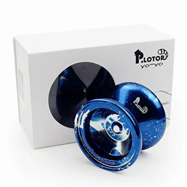 무응답 YOYO Magicyoyo P.LOTOR 최신 디자인 V1 광택 합금 알루미늄 전문 요요 공 (적당한 패키지 포함), Blue