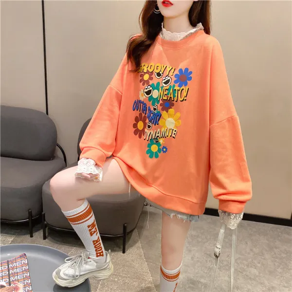 한벌 초여름 여성복 와이드 뚱뚱함 MM 슬림핏 긴소매 상의 퍼즐 가게