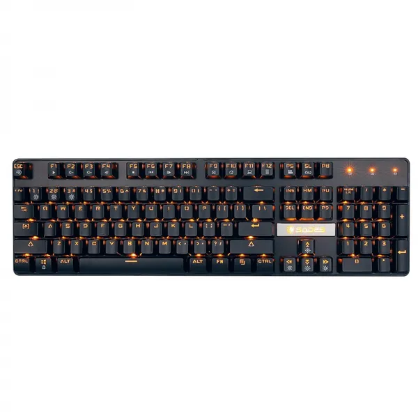 세데스(Sades) 봉화 기계 키보드 USB 유선 키보드 키보드 단색 배광 104 키보드 외설 발광 주마등 오렌지 검은색 청축 자영, 상세페이지 참조, 상세페이지 참조