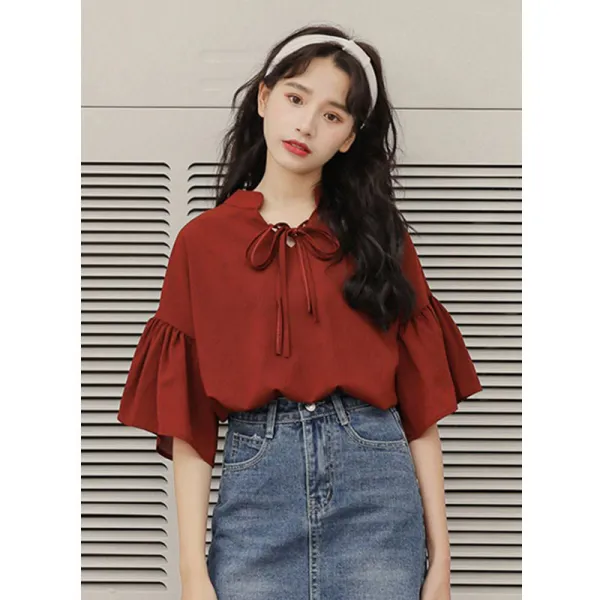 다발로 여성 가을 반팔 블라우스 Fzl104 589867123389