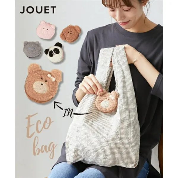 에코 백 레이디 Jouet죠엣토도 곤란하다 프렌즈 회색 고양이/토이프ー/팬더/돼지/여자 아이 곰 닛셍 niss