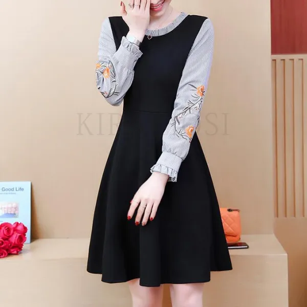 Kirahosi 퀄리티 여성 가을 예쁜 긴팔 원피스 여자 데일리룩 원피스 163 Hr8+덧신 증정 Nkzlm52
