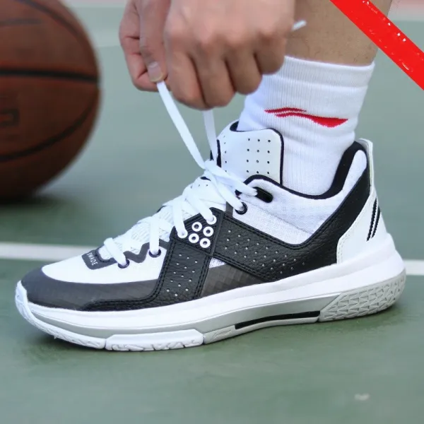 리 닝 남자 웨 이 드 시 티 5 충격 내 마모 농구 화 전문 경연 화 ABAK 049 흰색 43