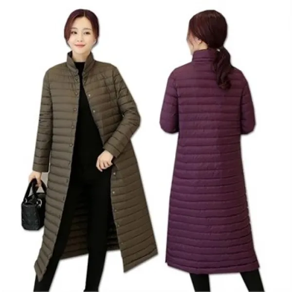 나야홍 빅사이즈 여성 오리털 경량롱패딩자켓 L19a056