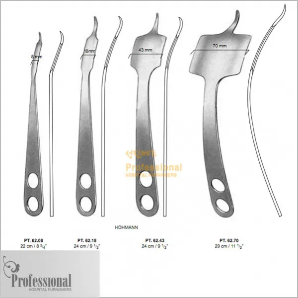 [개창기구] PROFESSIONAL 호만리트렉타 25cm.18mm (HOFMANN RETRACTOR 18MM) PT-62.18, 1개