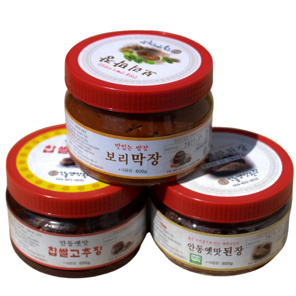 안동옛맛 재래식된장600g+찹쌀고추장600g+보리막장600g 3종셋트