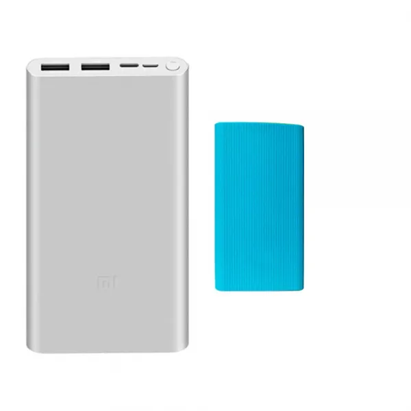 샤오미 5세대 보조배터리 10000mAh 멀티단자 + 젤리 케이스, PLM13ZM, 배터리(실버), 케이스(랜덤발송)