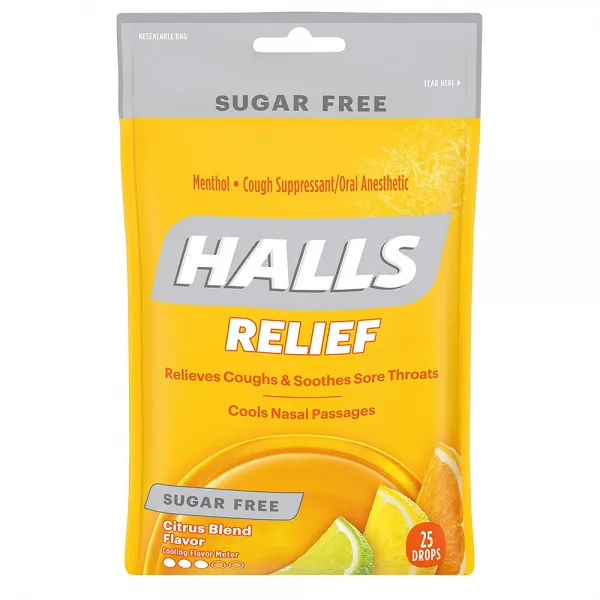 Halls Citrus Menthol 호올스 시트러스맛 사탕 캔디 간식 12개입 1개