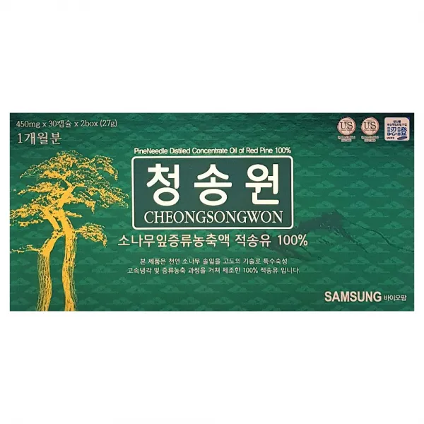어울림54 솔잎오일 청송원 소나무잎증류농축액 적송유100% 450mgx60캡슐 60캡슐 450mg