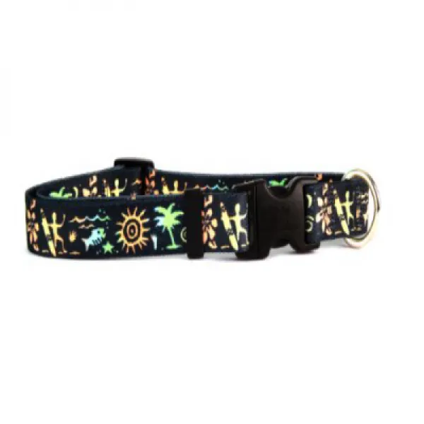 Primitive Surfer Dog Collar - Size Medium 14” to 20” Long - Made In The USA 원시적 인 서퍼 개 목걸이 - 사이즈 Med, nullSET