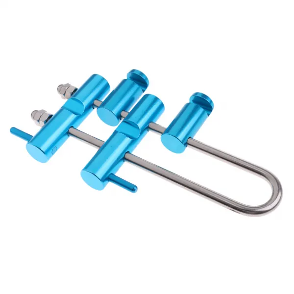 Royalways 알루미늄 암벽 등반 랙 Descender Rappelling 내림차순 기어 4 Bar Blue