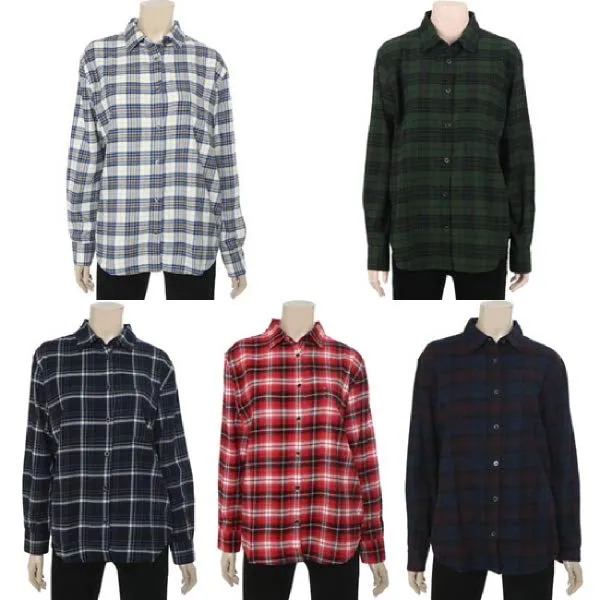  현대백화점 폴햄 Phz4wc2013 여 코튼 플란넬 체크 셔츠 Phz4wc2013a Polham