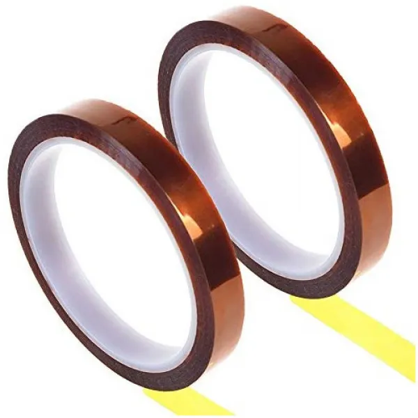 ASPEN BURG 2 Rolls (10mm and 5mm) High Temperature Heat Resistant Kapton Tape Polyimide Film Adhesive Tape, Size Name = 12mm
