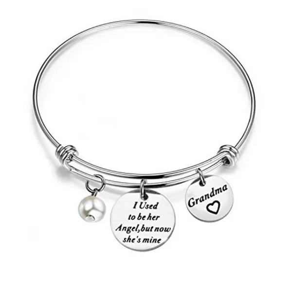 WUSUANED Memorial Jewelry 사랑하는 할아버지를 기념하여 그 / 그녀의 천사 팔찌로 사용되었습니다 할머니 할아버지 동정 선물