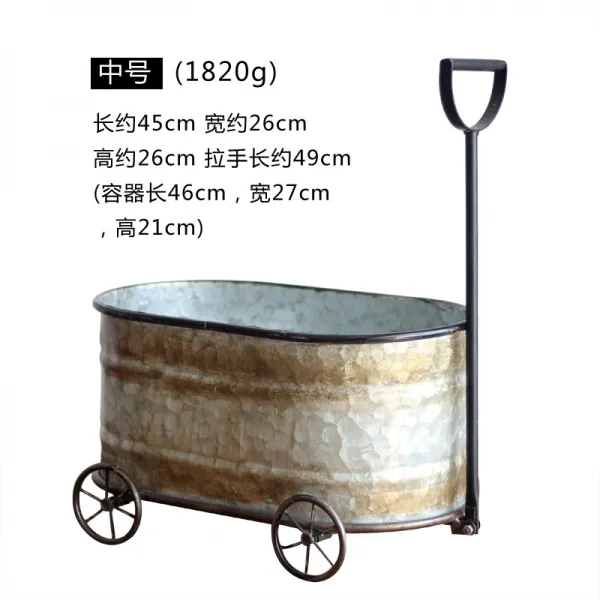 미니수레 텃밭꾸미기 잔디밭장식 옥상정원 원예트레이 복고풍 수레장식 연철장식, 매질_에