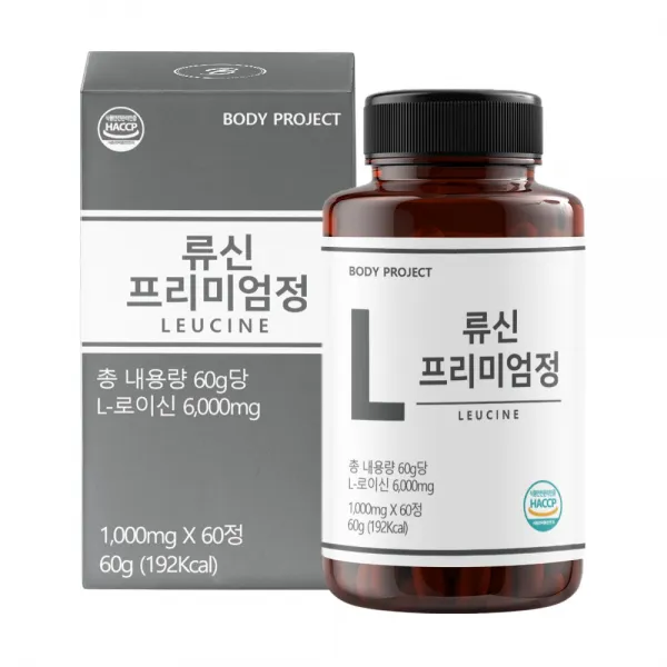 바디프로젝트 류신 단백질 프리미엄정 1000mg x 60정 2개월분, 1박스 60정