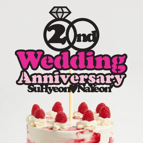 파티뭉 결혼 연인 프로포즈 기념일 퇴직 개업 임신 축하 생신 케이크 토퍼 T58 다이아반지_마젠타&핑크