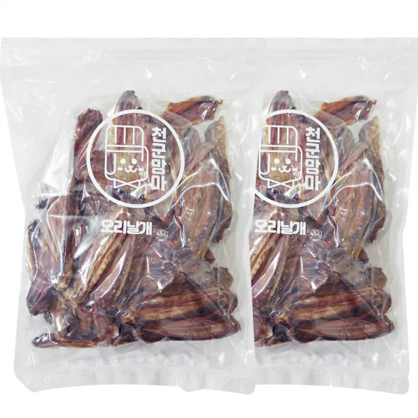 천군맘마 [1+1]강아지오리날개500g+500g 대용량 강아지수제간식, 1개, [1+1]오리날개500g+500g