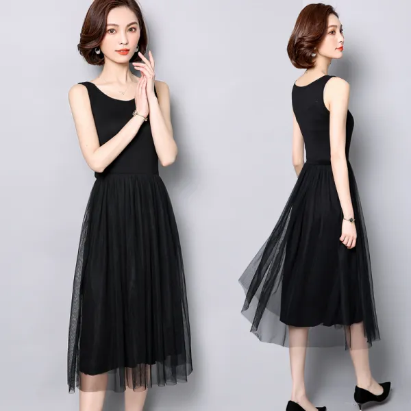 패션이루 샤 레이스 원피스 민소매 여름 미시 롱 슬림핏 여성