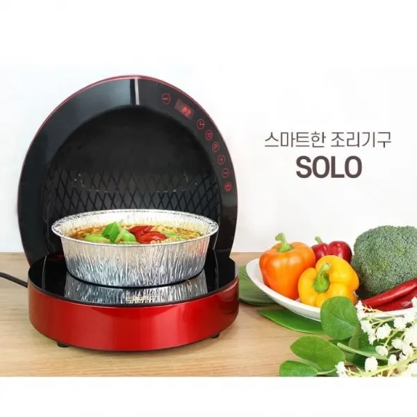 [기간한정특가!] 즉석 라면 조리기 솔로 즉석라면기계 가정용 업소용 1구 용기30개 포함 뽀글이 편의점 캠핑장 인덕션, 레드