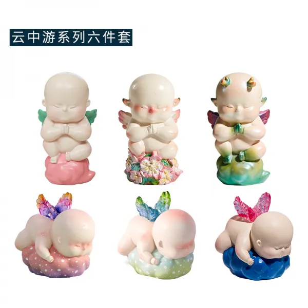 DIPYLON 인테리어 북유럽 캐릭터 차량용 소품 컨셉트코너 선물공 아트 데코, 신나는 정글-구름중류 [6종 세트]