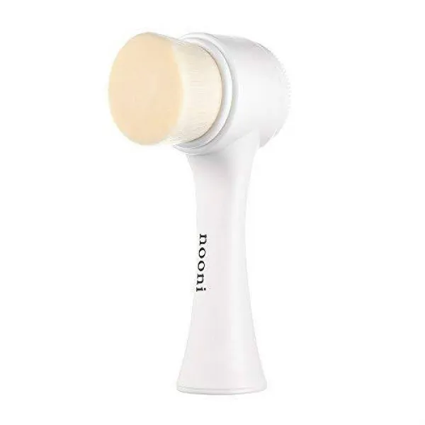 NOONI Pore Cleansing Manual Dual Face Brush | 2-in-1 Soft Bristle & Si