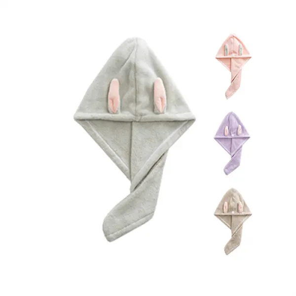 와이홈 극세사 헤어드라이 타올 그린