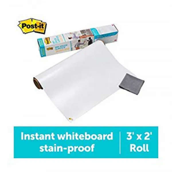 Post-it Dry Erase Whiteboard Film Surface for Walls Doors Tables Chalkboards Whiteboards and More Removable Super