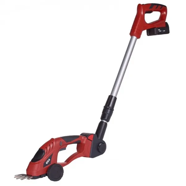 7.2V 파워리튬 충전식 전정가위 잔디바리깡 잔디깍는기계, 10.8V 핸드 헬드 잔디 깎기 (더블 커터 헤드 + 텔레스코픽로드 포함)개
