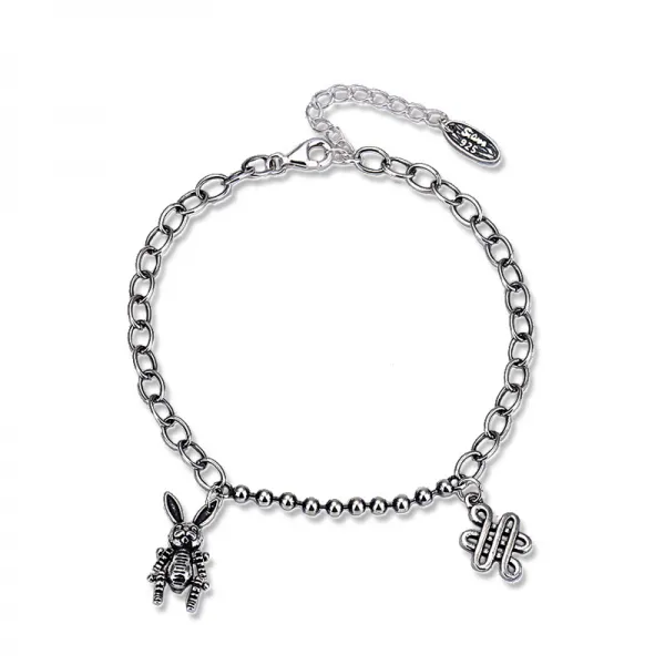 버블버블 빈티지액세서리패션 S925 태 실버 팔찌 여성 이 뜻대로 되다 0052 0053동몽 힙합 기계 토끼 독창적