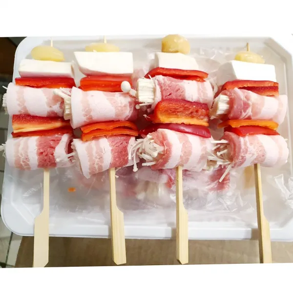 간편식 간식 삼겹 피망 팽이 61g x8입 안주 즉석 요리 삼겹살/삼겹꼬치/꼬지/꼬치/분식재료간단한저녁메뉴/간편식/가정간편식/간편식품/즉석식품, 단일 수량