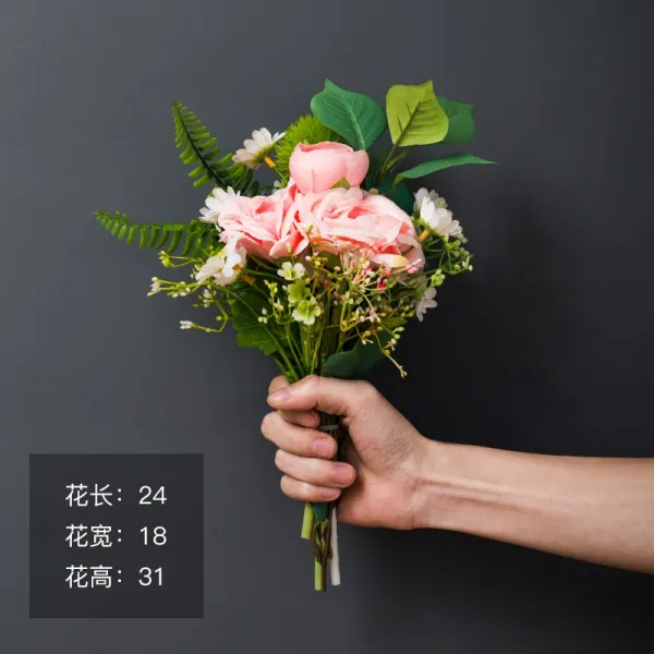 조화 가화 꽃다발 거실 장식꽃 채화 식탁 꽃자락 화장실 작은사치 꽃병 장식품 꽃꽂이, T11-새벽잠