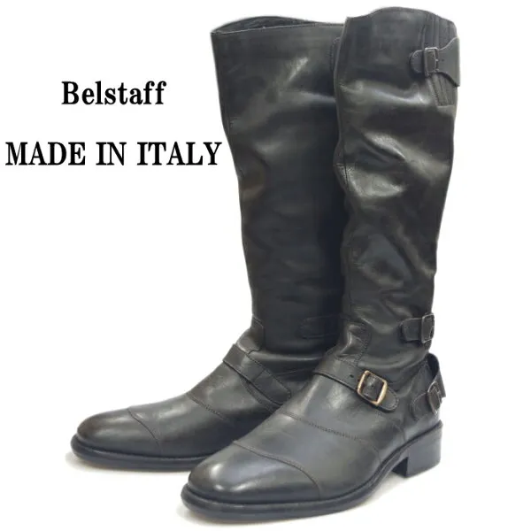 베 어 스 태 프 가죽 belstaff trialmaster 시용 판: 골동 검은색 어깨 부츠 남성 부츠 가죽 엔지니어 가죽 부츠 오토바이 화 이 태 리 제 운임 무료.