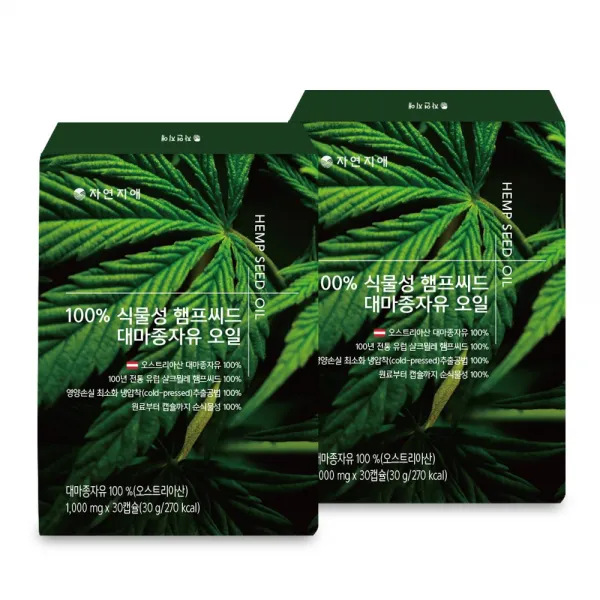 대마종자유 1000mg 30캡슐 햄프씨드 식물성 오메가, 30정, 2개