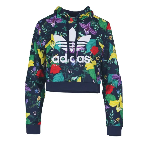 아디다스 여성 블로썸 후드크롭 티셔츠 매장판 Ed6592