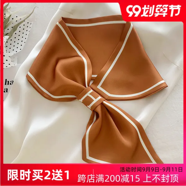머플러 ~ 심플 양면 레이스스카프 코디하기쉬운 장식 오피스 스카프 모방사 롱타입 얇은스카프 봄가을