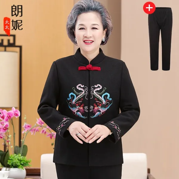 싱글코트옷 할머니 봄옷 경축 공연복 본명 노년 인 여성 설을 쇠다 레드 여든이다 빅 연로하신 분 아내 4553397429