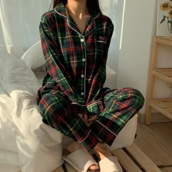 [텐바이텐] 웨스턴 체크 순면 커플 잠옷 파자마