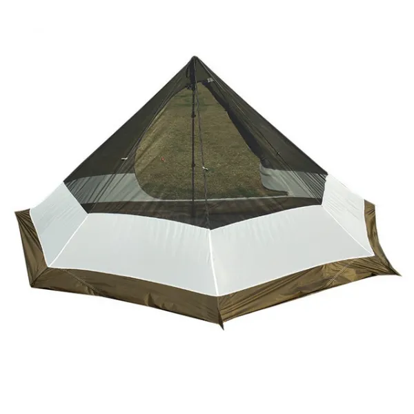 2 개의 문 Ultralight 옥외 야영 Teepee 3-4Person 20D 실리콘 나일론 배낭 하이킹 천막을 가진 격상 된 큰, 01 Inside Tent_01 CHINA