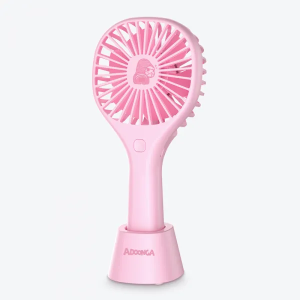 삼직구 스탠드형 선풍기 손잡이 주무름 충전 운동 휴대식 USB 테이블 투웨이 기숙사 사파리 소음방지 숓, 쥐뿔도 없는 놈팡이 패턴 -핑크