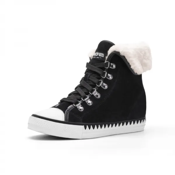 Hoz 뒷길 겨울 기모 융 보온 반모 소가죽 하이탑 캐주얼화 숓 부츠 J