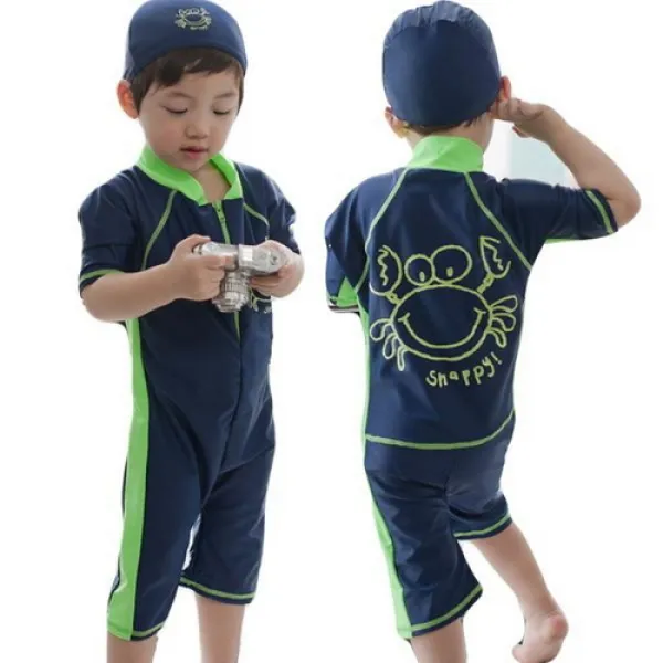  바보사랑 꽃게 유아 래쉬가드 수트 세트 8 15세 700029